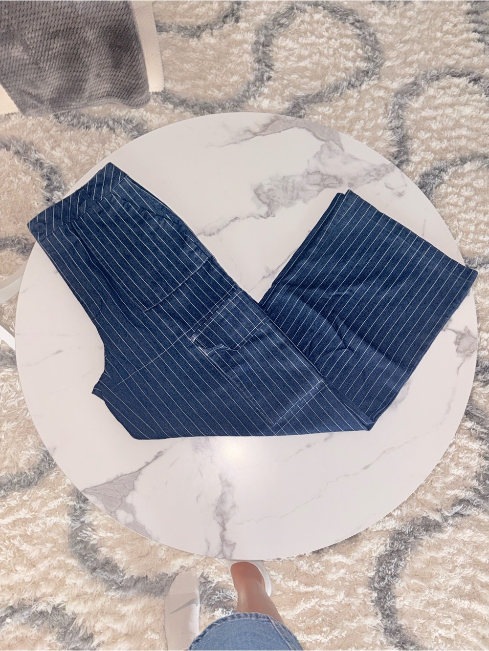Cider Navy and White Pinstripe Shirt